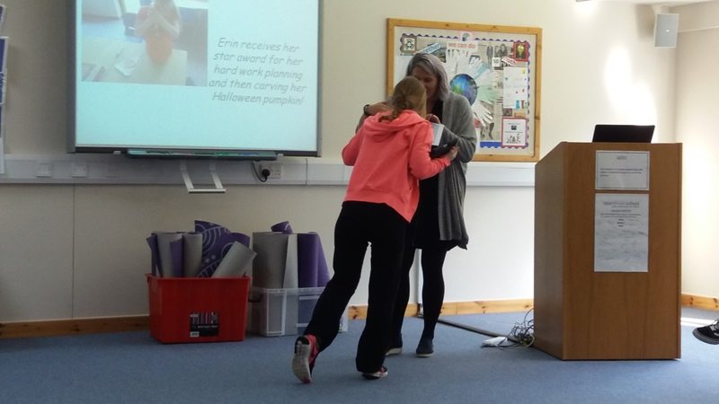 Erin getting her star award