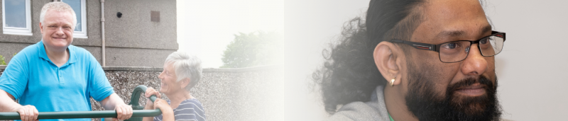 Image is of a person being supported on some gym equipment, a photo of a person listening during a training session