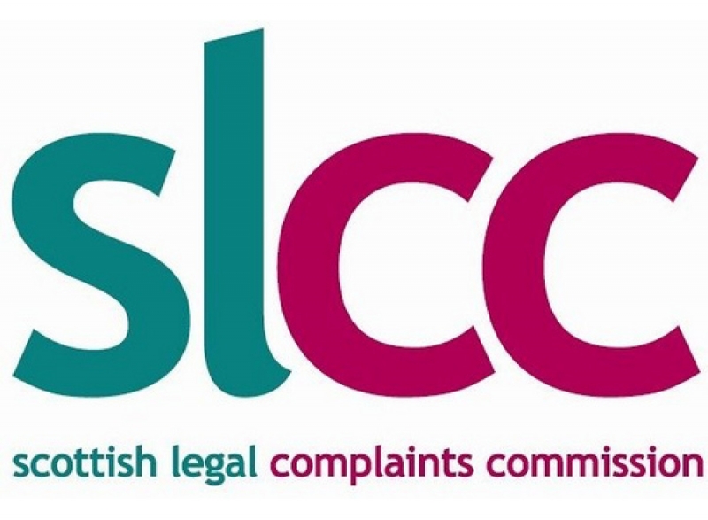 Image of SLCC (Scottish Legal Commission Complaints) logo in green and pink